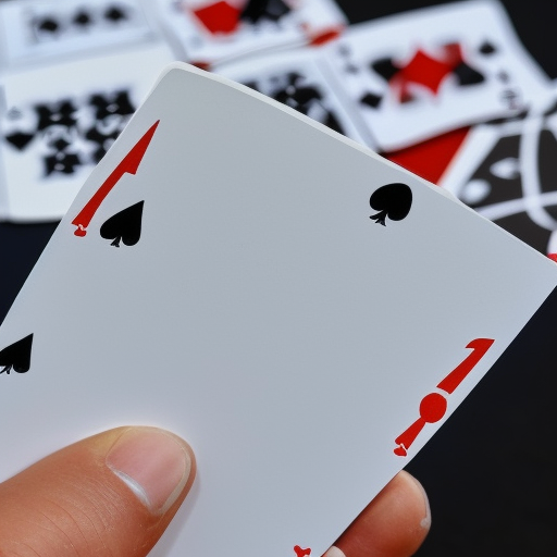 

An image of a poker player holding a hand of cards incorrectly, with the cards facing the wrong way. The player is making a common mistake when dealing with their hands in poker, as the cards should always be facing away from the player.