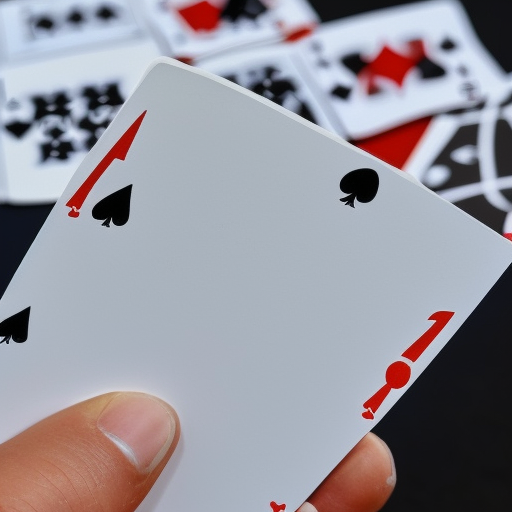 An image of a poker player holding a hand of cards incorrectly, with the cards facing the wrong way. The player is making a common mistake when dealing with their hands in poker, as the cards should always be facing away from the player.