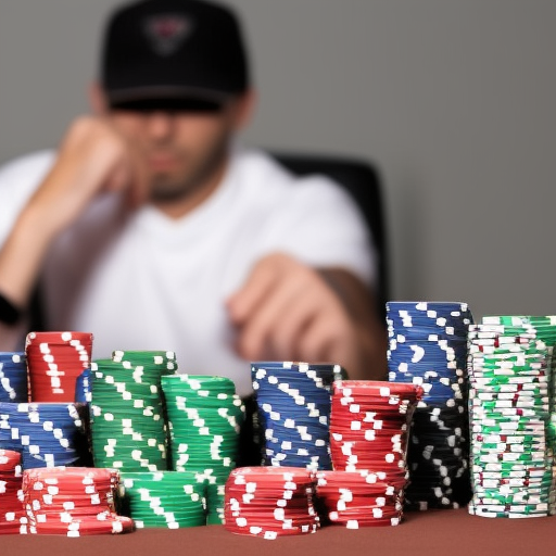 An image of a poker player with a confident expression and a stack of chips in front of them, suggesting they have won a hand. The image conveys the idea that bluffing can be a successful strategy in poker, and that with the